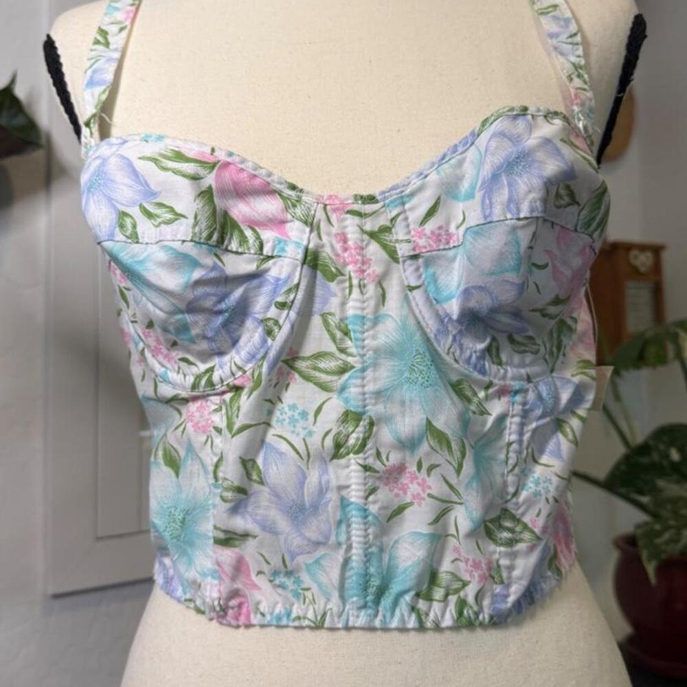 Deadstock NWT Vintage Coquette Y2K Floral Bustier Corset Top Size L